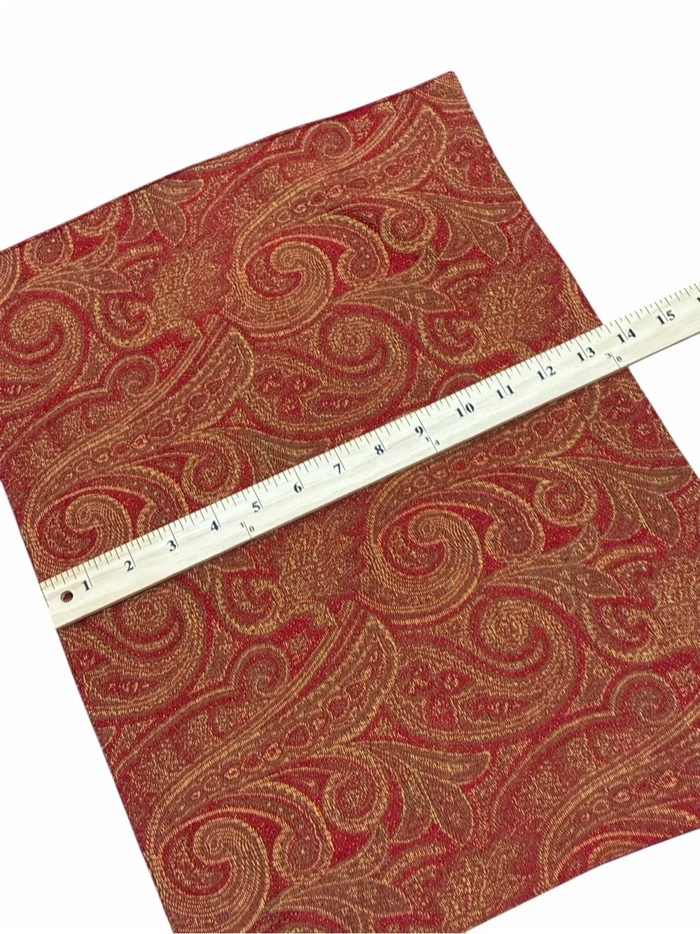 XOCHI Placemat Reversible Red Gold Paisley Woven Cotton Blend 13x19 Replacementt